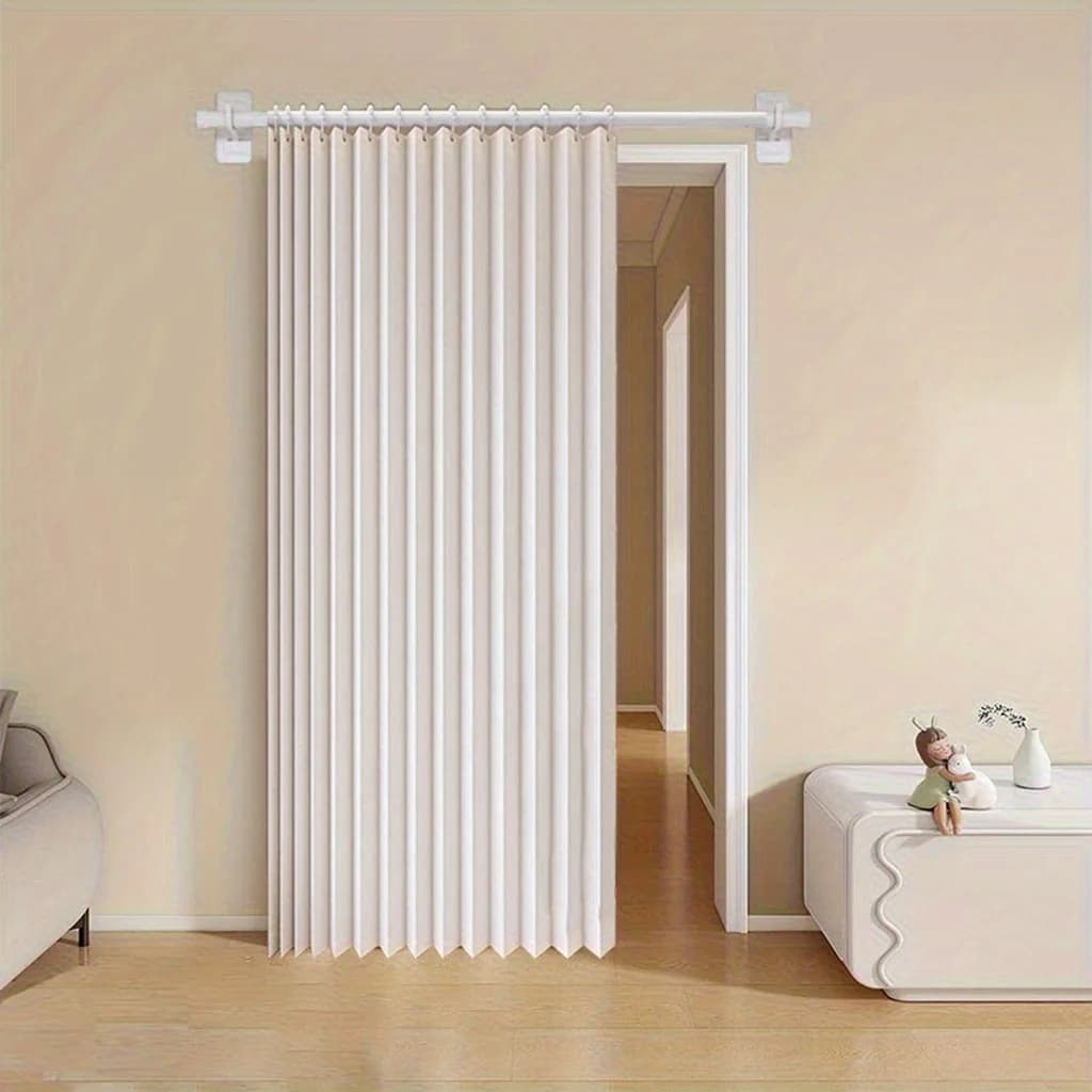 Rideau de séparation pour cuisine et balcon, panneau pliable pour l'intimité avec voile doux et style moderne pour la maison