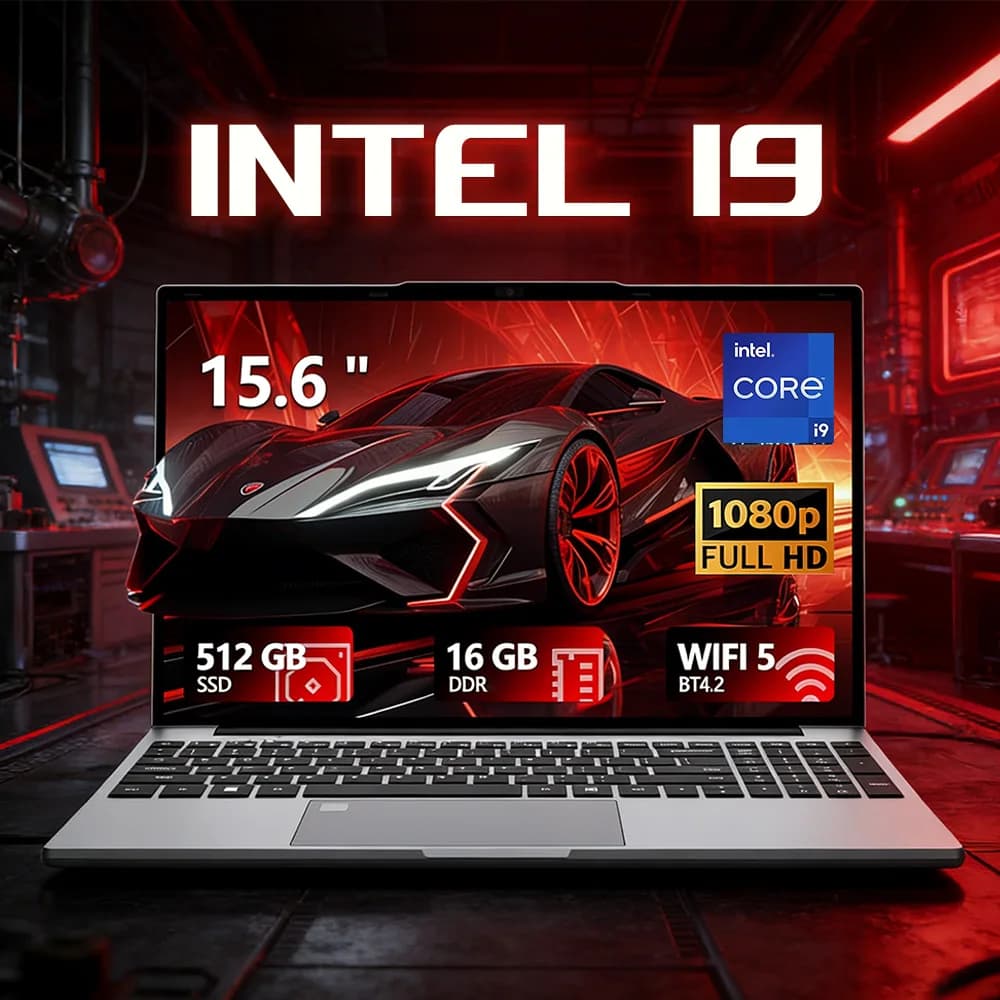 Ordinateur portable Windows 11 15,6 pouces Intel Core I9-9900 avec lecteur d'empreintes digitales Uniock, PC portable de jeu, 16 Go de RAM, 1 To/2 To