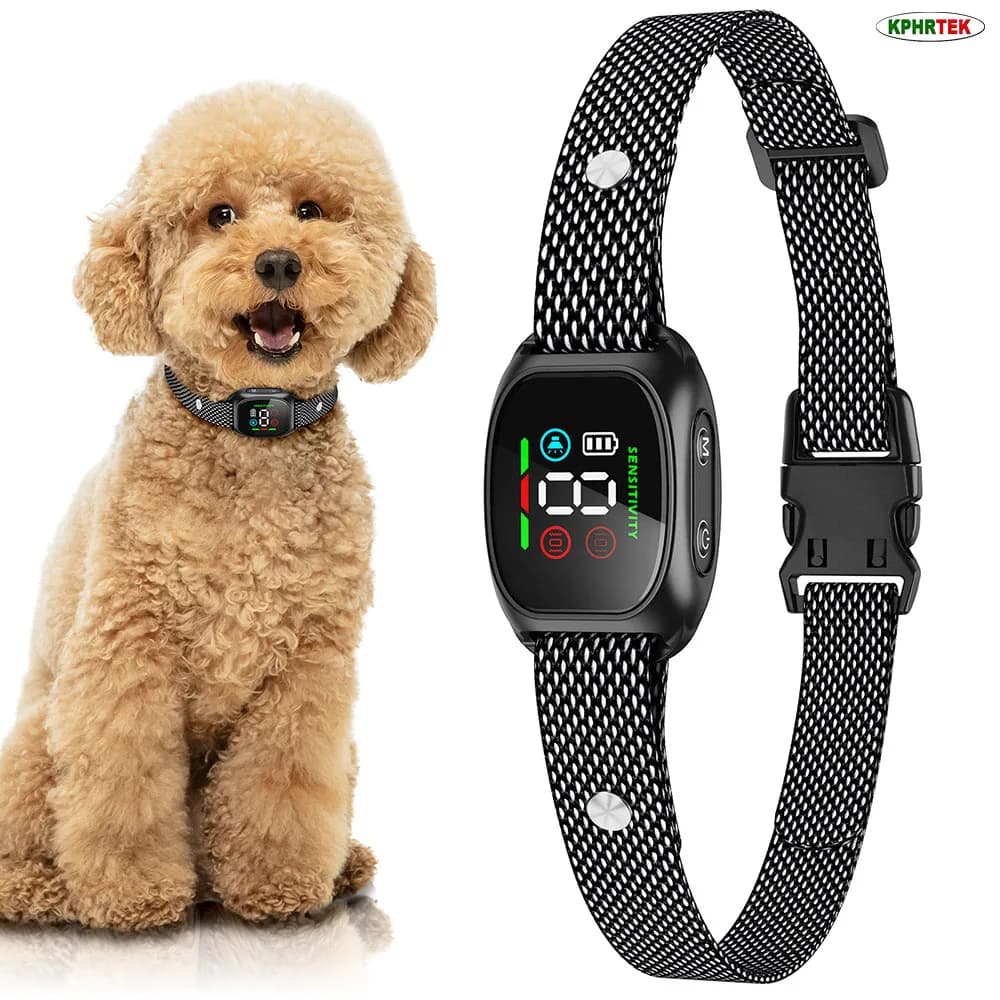 Collier anti-aboiement intelligent automatique Q12 pour 1 chien avec reconnaissance sonore intelligente