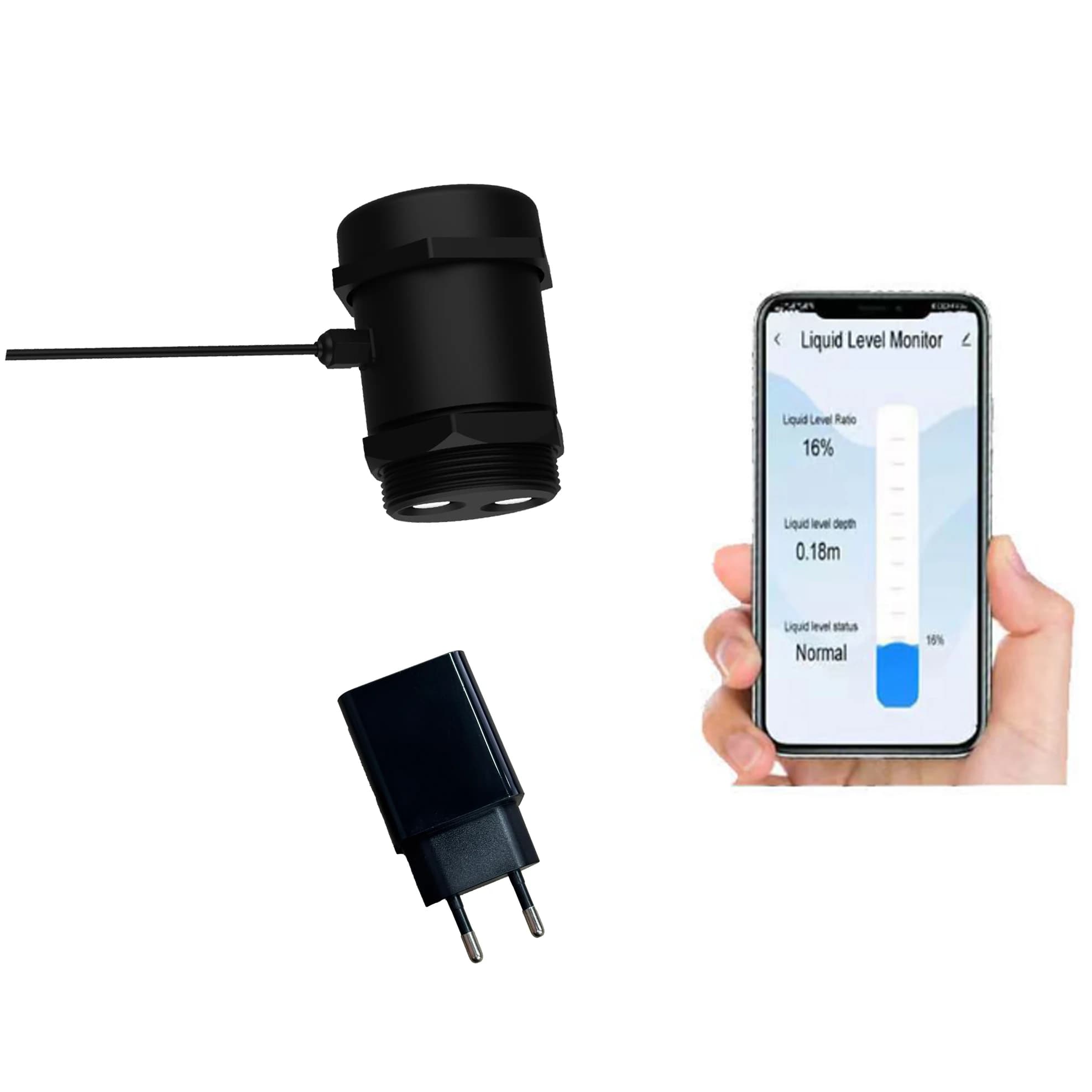 Capteur ultrasonique extérieur ULS-03GW 2.4G Wifi APP pour alarme et surveillance du niveau de réservoir d'eau, indicateur de niveau de liquide,