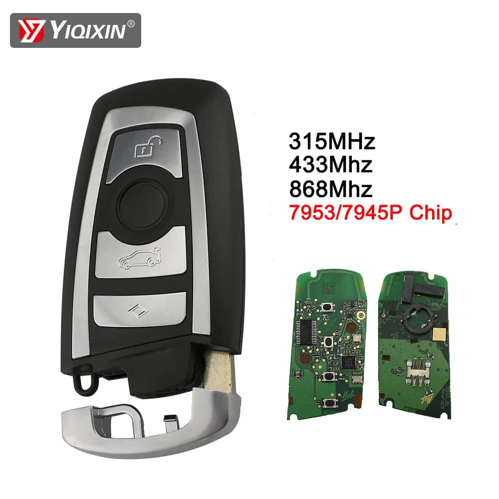 YIQIXIN clé de voiture à distance pour BMW CAS4 F 3 5 7 série E90 E92 E93 E60 X5 F10 F20 F30 F40 nouveau 5 7 série 315/434/868Mhz pcf7945