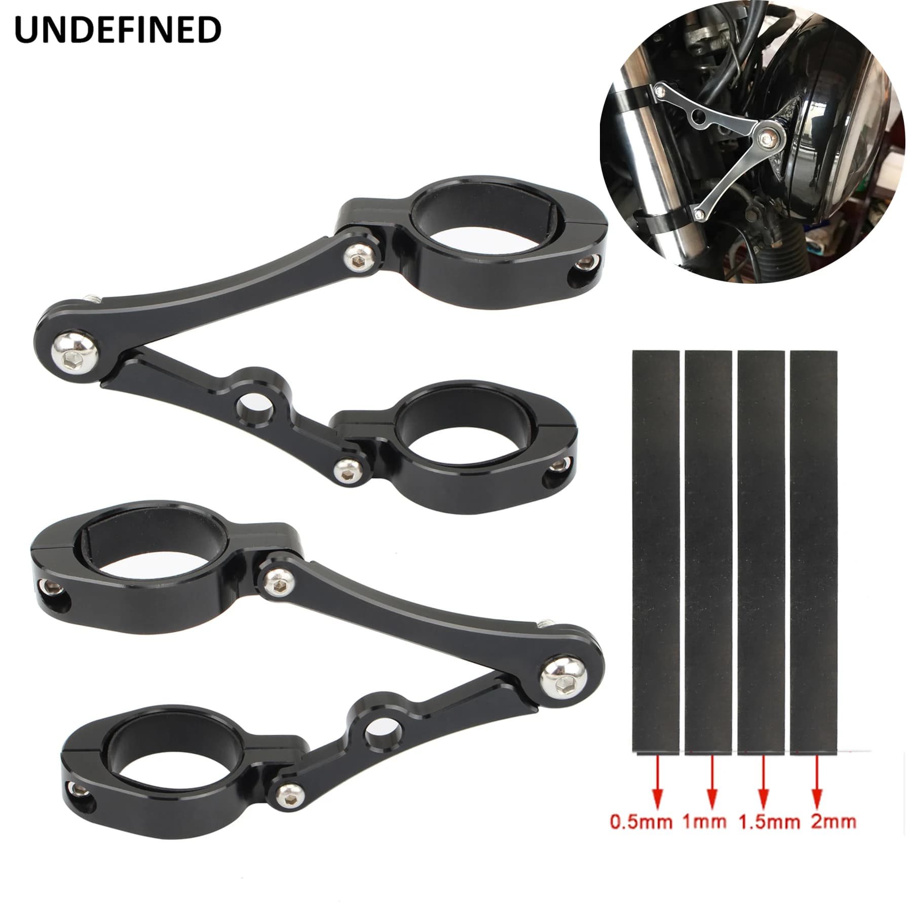 Support de phare 33mm-58mm, pince de montage, Tube de fourche, support de lumière 54mm 49mm 45mm 41mm 37mm moto Bobber café Racer universel