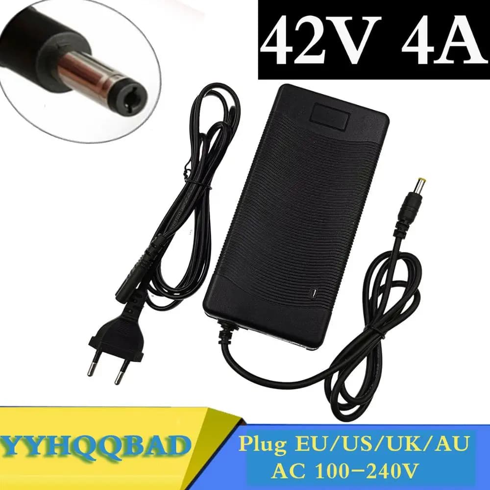 Chargeur de batterie intelligent 42V 4A pour chargeur de batterie Li-ion série 10 36V 37V DC5525mm