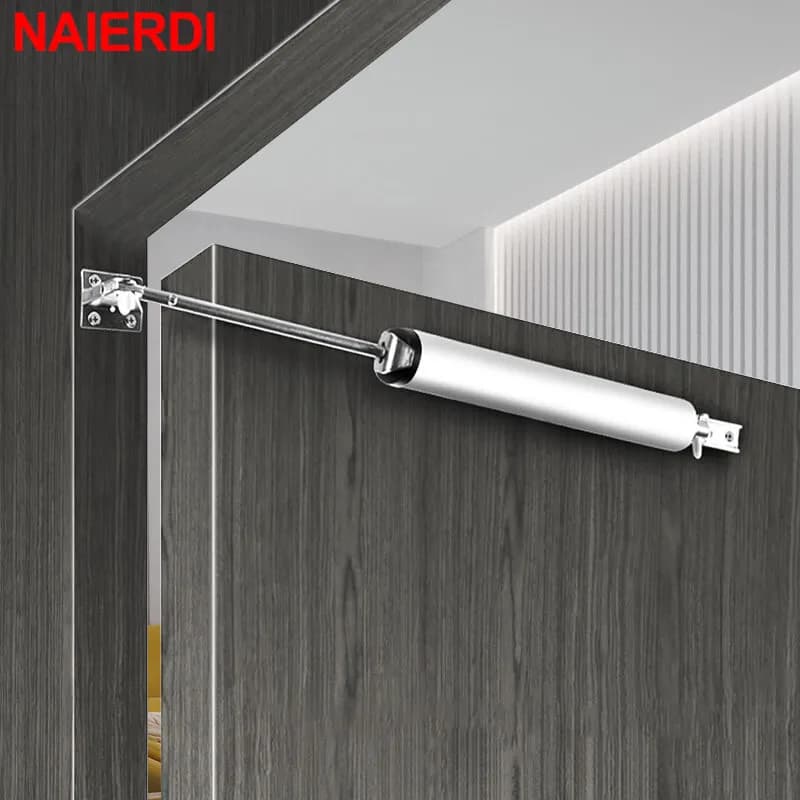 NAIERDI – ferme-porte automatique en alliage d'aluminium, 35kg, fermeture souple, ressort à gaz réglable, positionnement à 100 degrés,