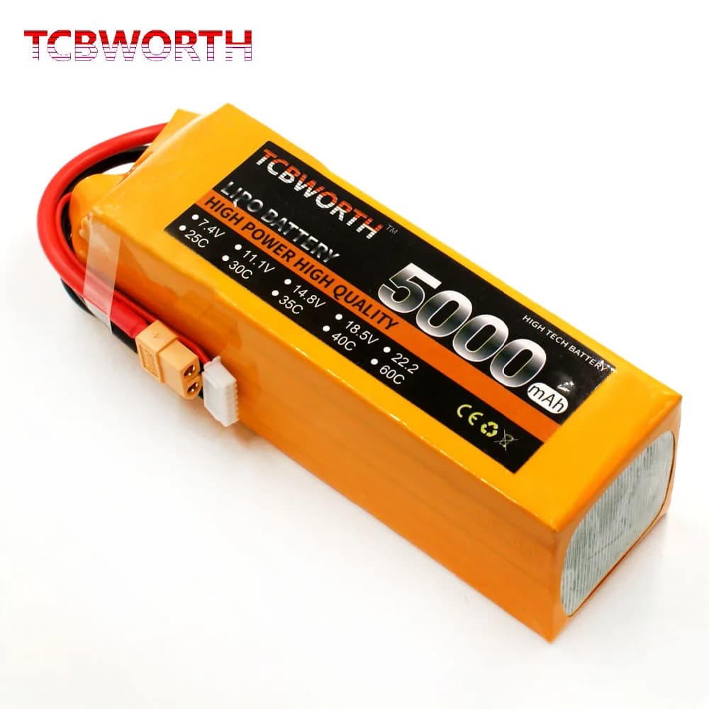 TCBPunta TH-Batterie Fuchsia 6S 22.2V 5000mAh 25C 35C 60C, pour Avion RC, Quadrotor, Drone AKKU