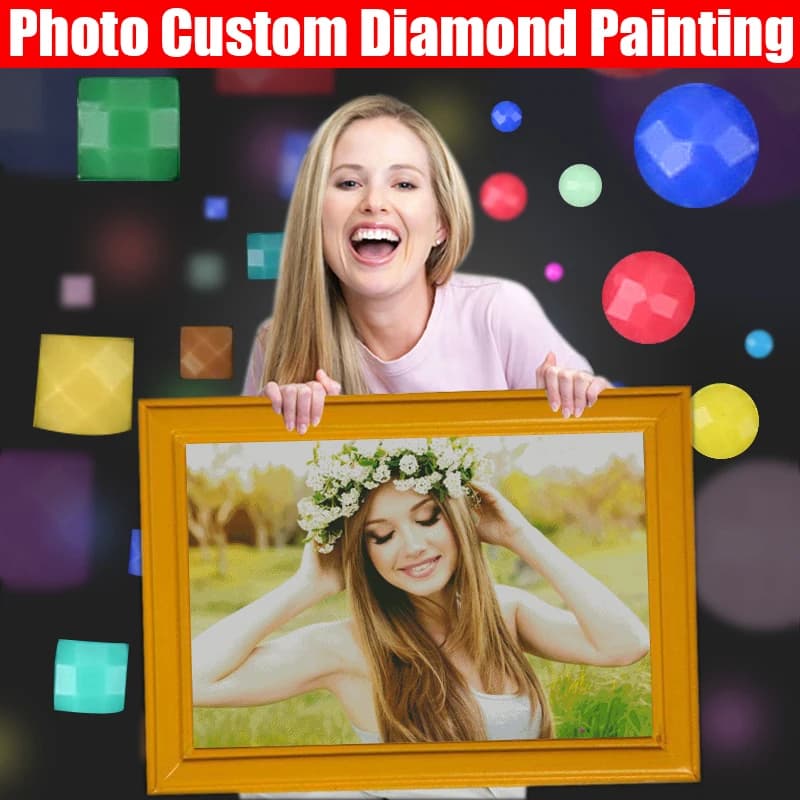 HOMFUN Photo peinture diamant personnalisée 5D bricolage image de strass diamant broderie 3D point de croix décoration de mariage à la maison