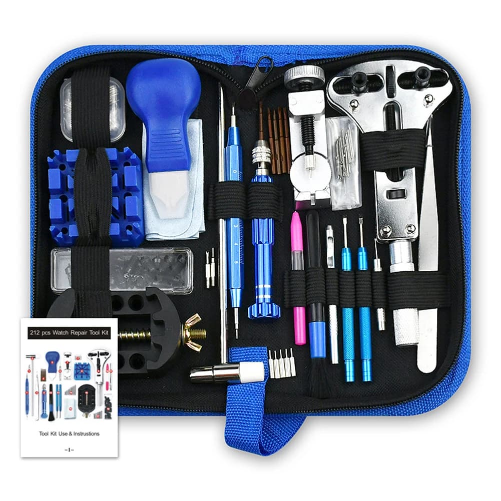 Kit d'outils de réparation d'ouvreur de montre, couteau à levier d'horloge, tournevis, ensemble de marteau à goupille, lien de bande d'horloger,