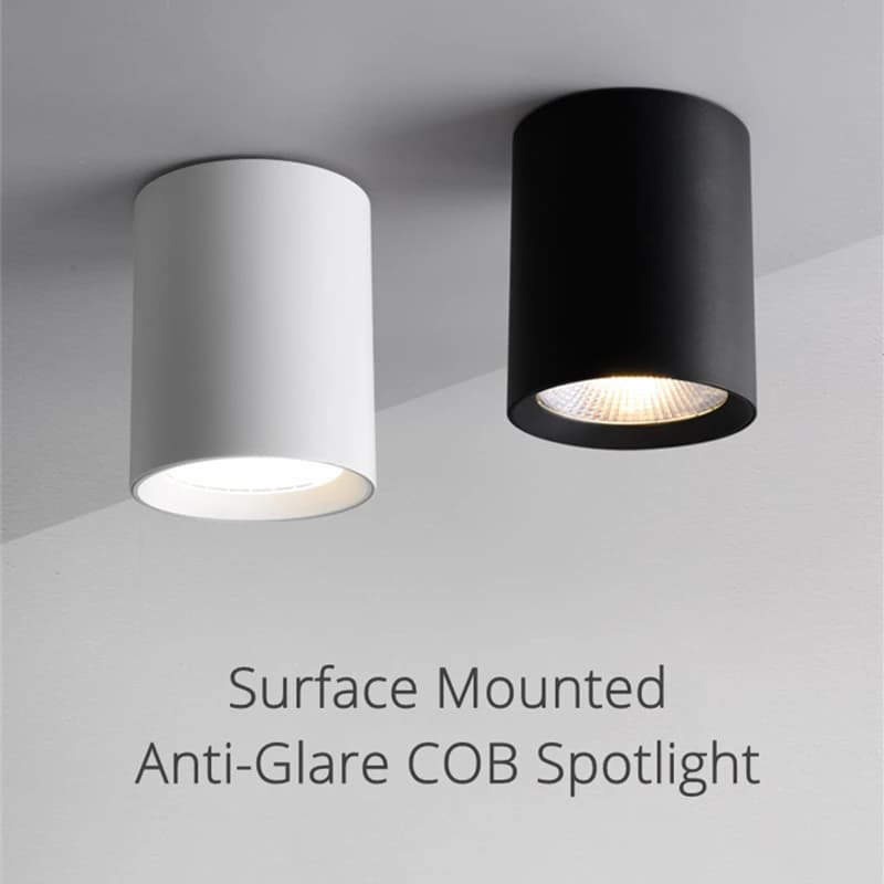 Plafonniers d'intérieur antireflet montés en surface COB Downlights, installation facile du budgétaire 10W 15W 25W LED AC85-265V de luminaire