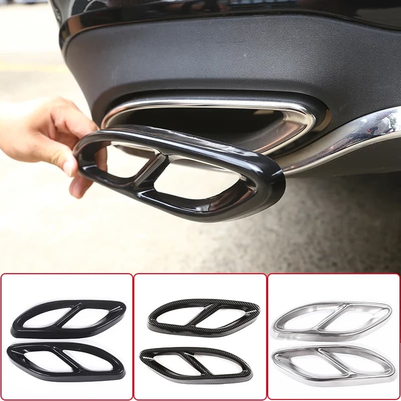 Pour Mercedes Benz A B C E GLA GLC GLE GLS CLS classe en acier inoxydable voiture arrière silencieux d'échappement tuyau couverture garniture queue