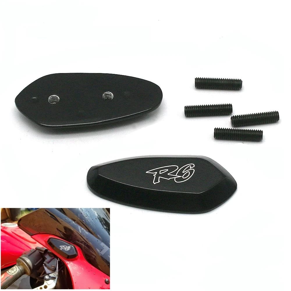 Bloc de miroir noir pour moto, plaques de Base pour Yamaha YZF-R6 1999-2007 YZF R6 1999 2000 2001 2002 2003 2004 2005 2006 2007