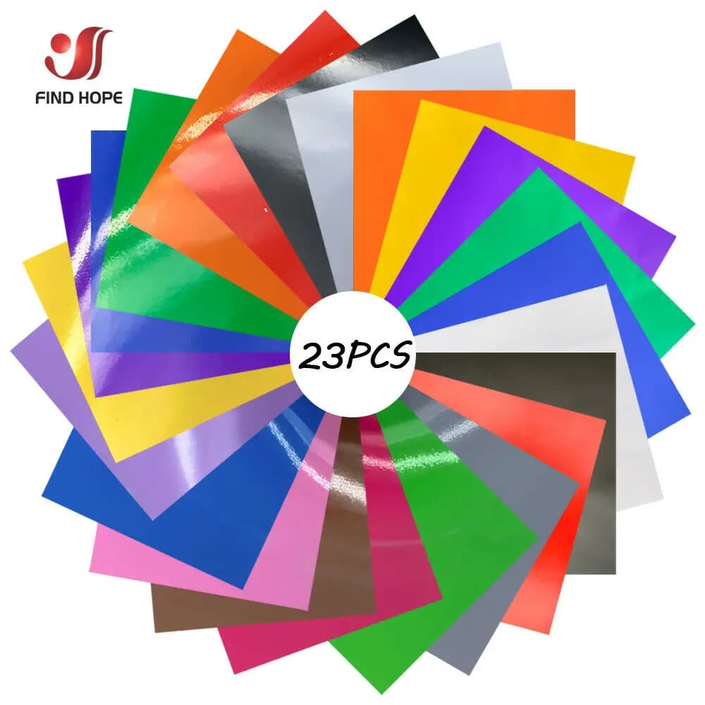 Feuilles de vinyle permanentes paquet de 23 12 "x 10" paquet de couleurs assorties mat et brillant adhésif artisanat vinyle extérieur pour couper le