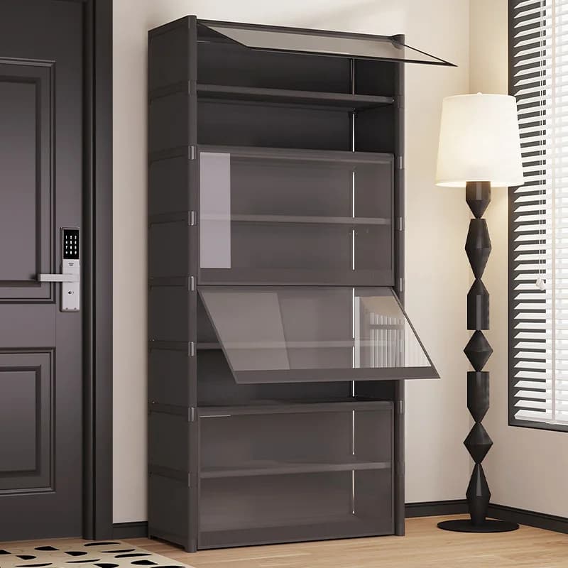 Étagère à chaussures grande taille anti-poussière et transparente de niveau 5-9, armoire à chaussures, peut accueillir 12-24 paires