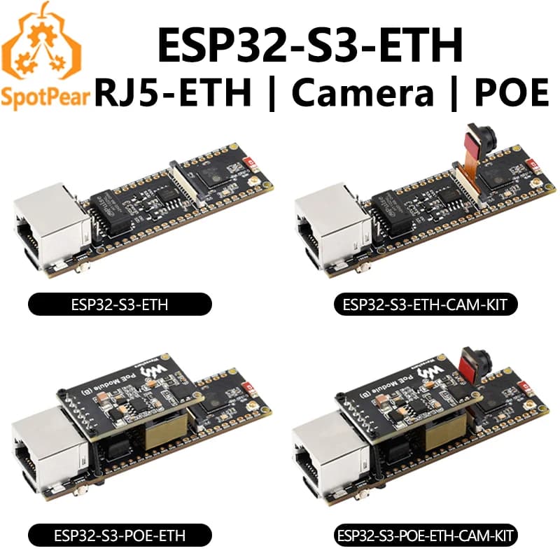 Carte de développement de caméra ETH ESP32-S3, PoE RJ45/OV2640 OV5640, Port/W5500/micro-sd, Compatible avec Raspberry Pi Pico Size
