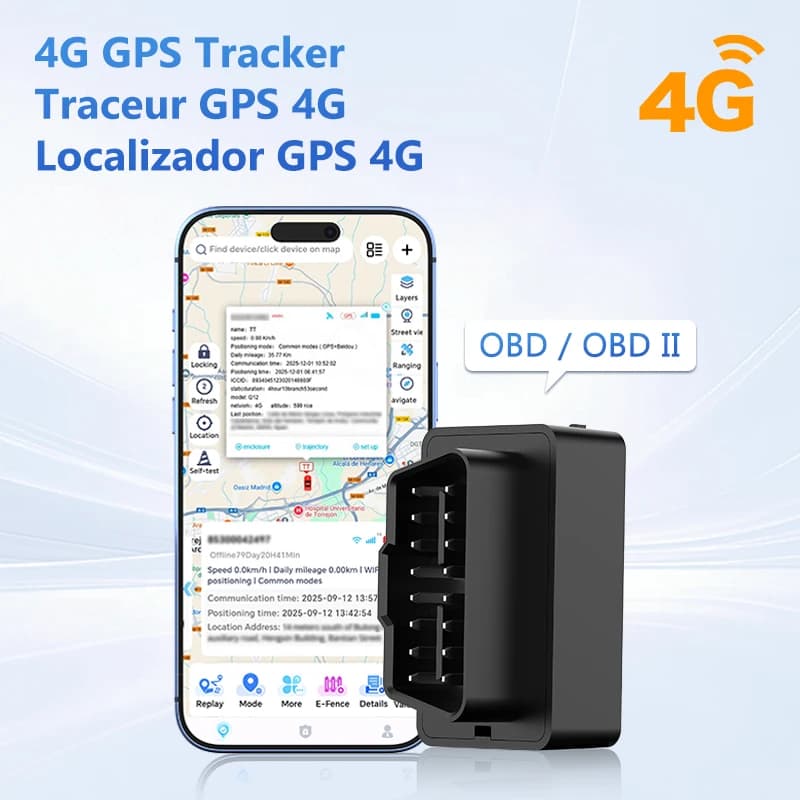 4G Mini OBD traceur GPS de voiture, batterie intégrée, Plug Play, dispositif de suivi GPS de voiture, camion automobile, alarme de Vibration