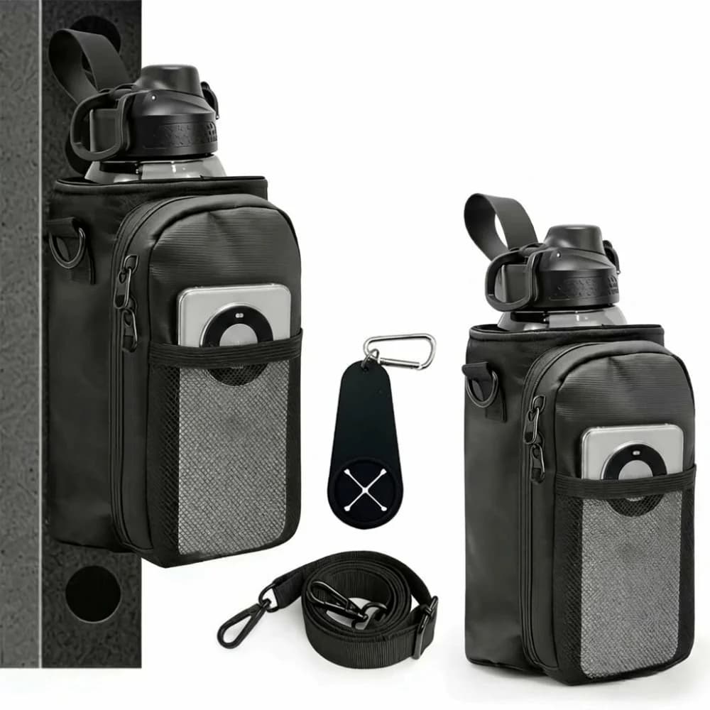 5 aimants néodyme, sac à bouteille d'eau magnétique, poches en maille imperméables, sacs bandoulière magnétiques avec poches pour téléphone,