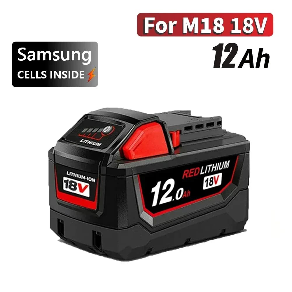 Batteries 6Ah/9Ah/12Ah pour Milwaukee M18, cellules 18650 sans balais, haute performance, rechargeables, Lithium-Ion 18V