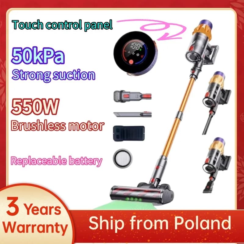MPQU 50kPa 550W aspirateur sans fil écran tactile batterie amovible 3 Mode d'alimentation balai électrique aspirateur Rechargeable