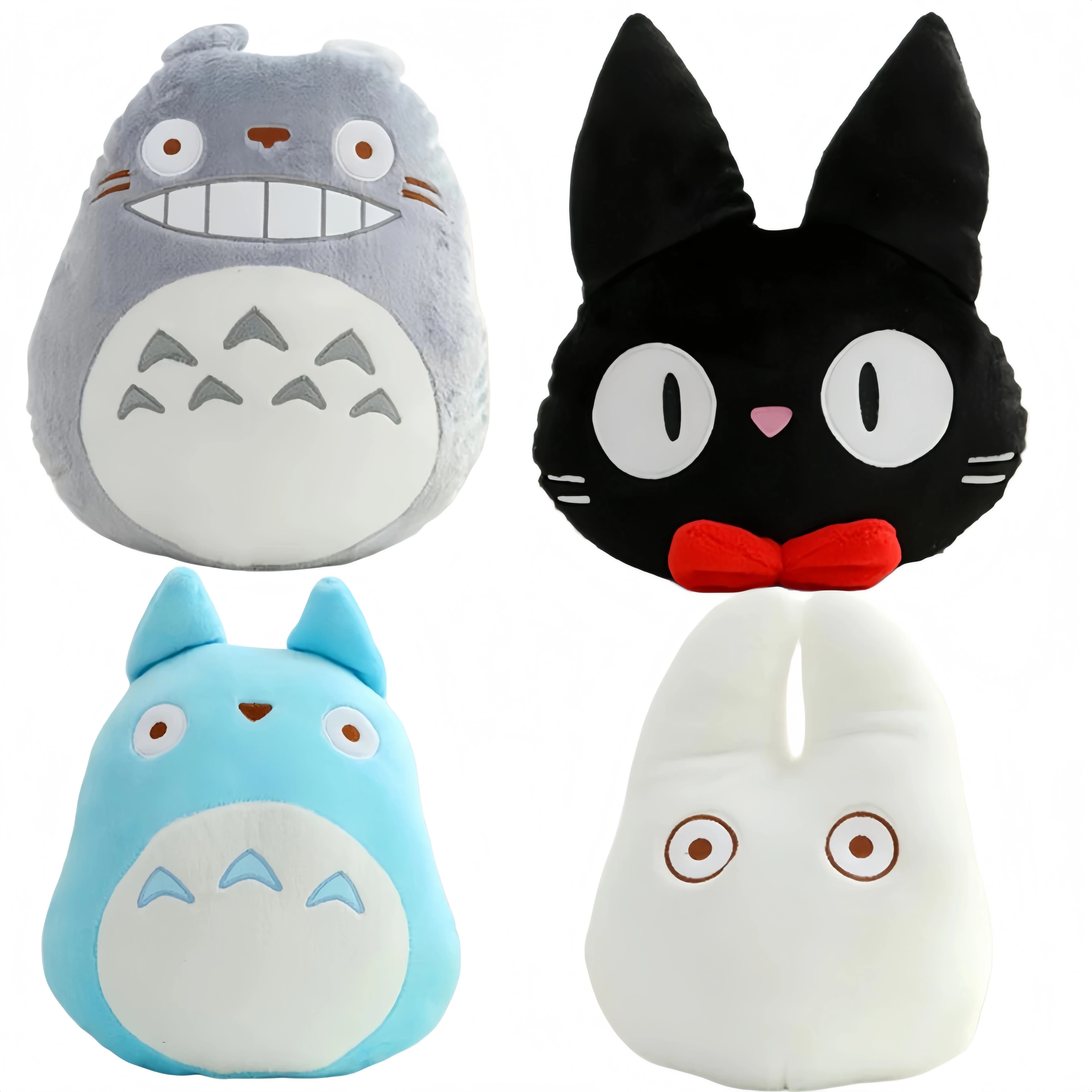 Coussin en peluche Totoro de dessin animé japonais, jouet animal en peluche, chat sorcière noire JiJi, personnage d'anime, coussin décoratif Totoro