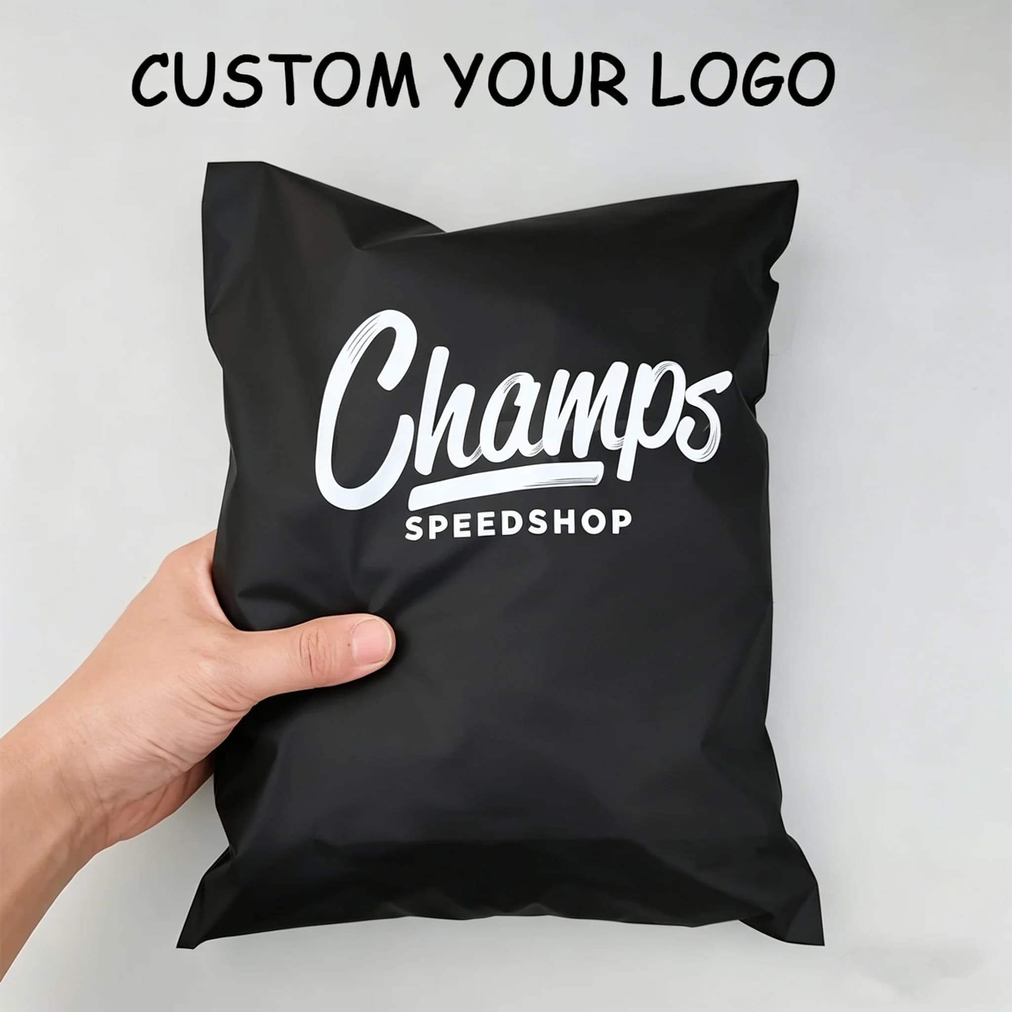 100 sacs d'expédition noirs mats personnalisables avec logo imprimé, sacs postaux en plastique, emballages cadeaux, sacs d'expédition