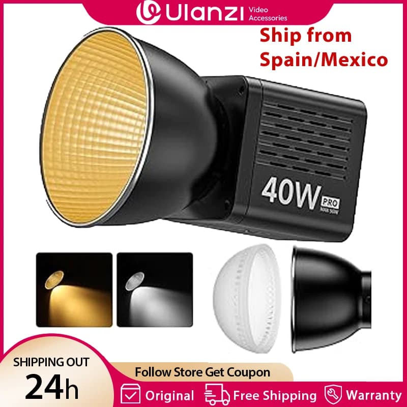 Ulanzi L023 40W Pro lumière vidéo LED Portable bicolore COB lumière de Studio photographique 2500K-6500K 3400mAh pour vidéo en direct