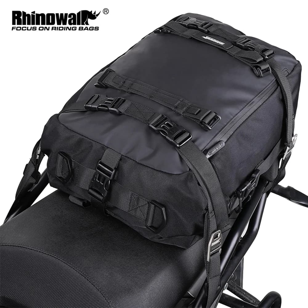 Sac de Selle Moto Rhinowalk 10/20/30L Étanche Multifonctionnel Sac à Dos de Cyclisme Universel Sac de Bagages Modifié pour Selle