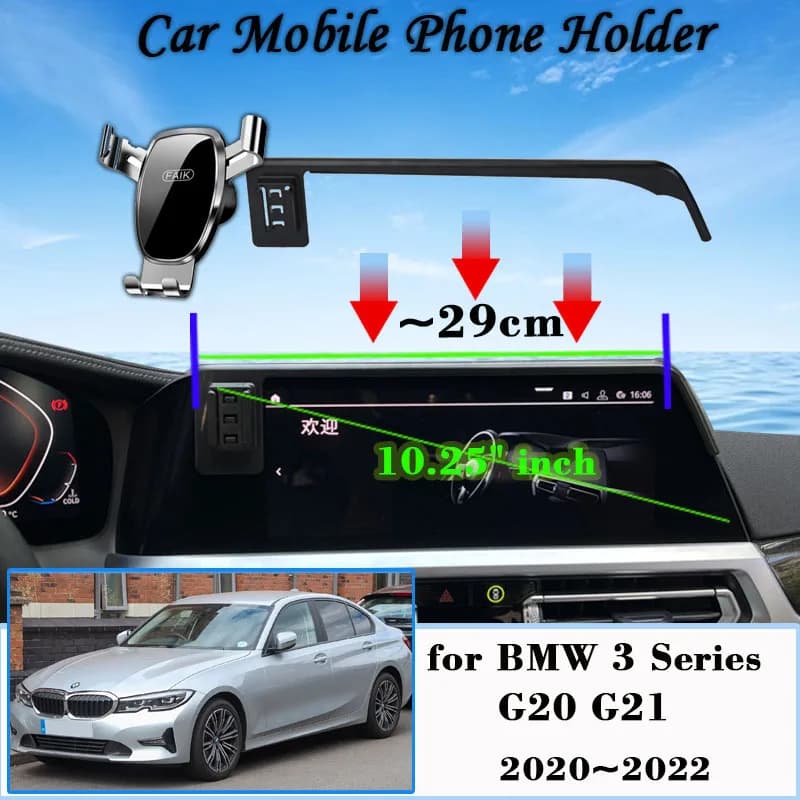 Support de voiture pour BMW série 3 G20 G21 2020 2021 2022, support de téléphone portable avec écran de 10.25 pouces, support GPS, support par