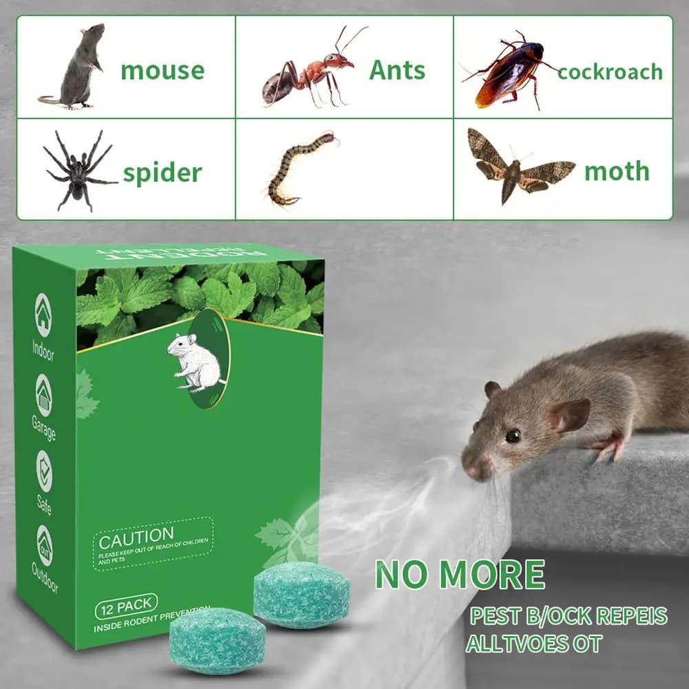 12 pièces naturel maison souris répulsif Anti-rat pilules plante huile essentielle l extérieur répulsif anti-rat pilule balle rongeur-réparateur