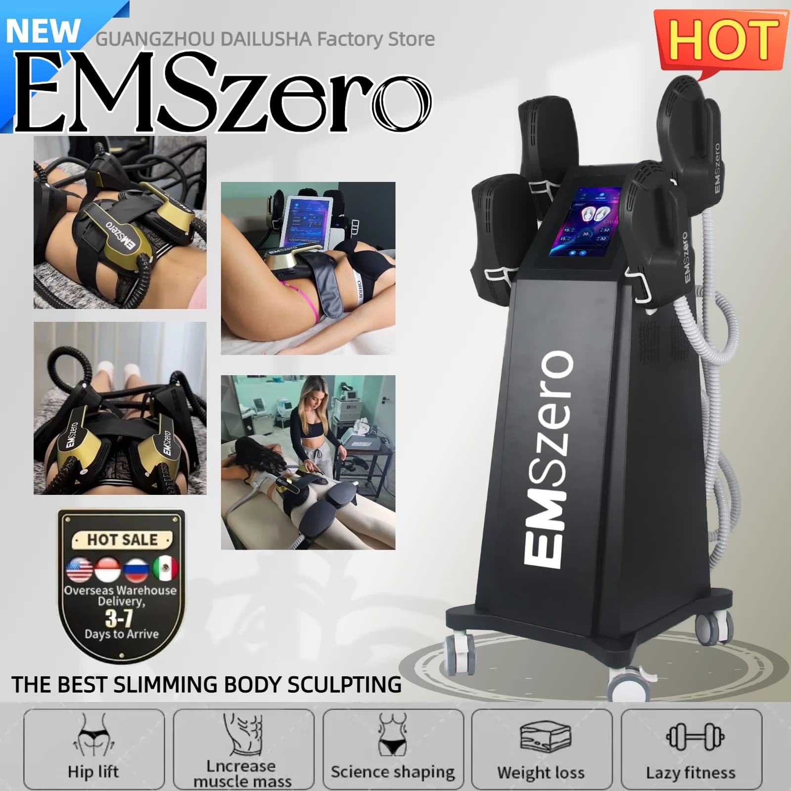 HIEMT EMSZERO RF haute intensité evibration impulsion électromagnétique corps façonnage professionnel croissance musculaire et combustion des