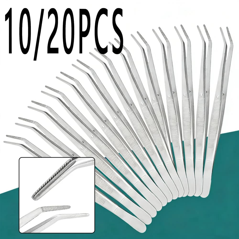 Pincettes dentaires en coton et acier inoxydable, pince de remplissage pour Nail Art, Instruments chirurgicaux médicaux professionnels, 10 à 20