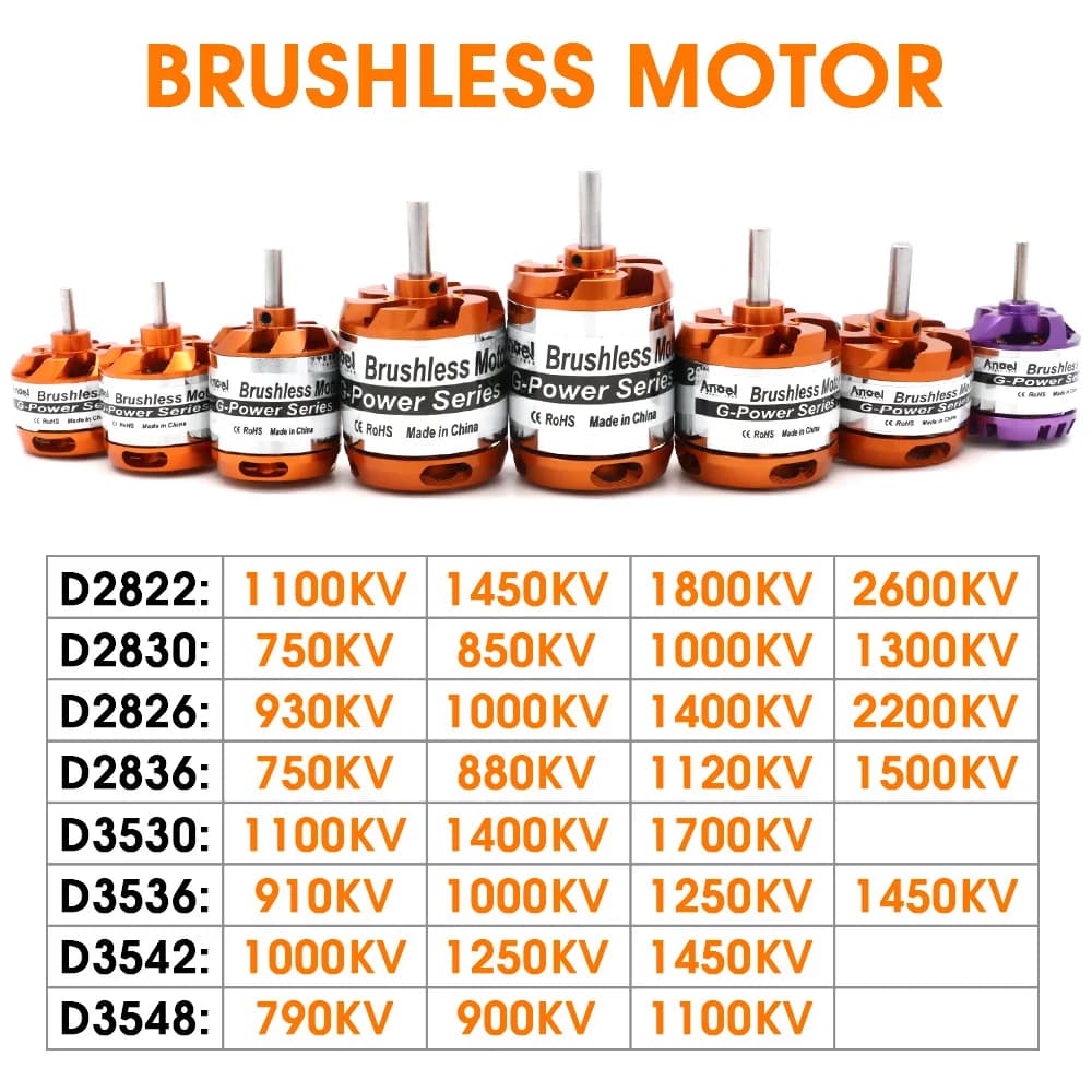 Moteur sans balais 2-3S 4s 5s D2830 D2826 D3548 D3542 D3536 D3530 pour avion RC Mini Multicopters avion à voilure fixe