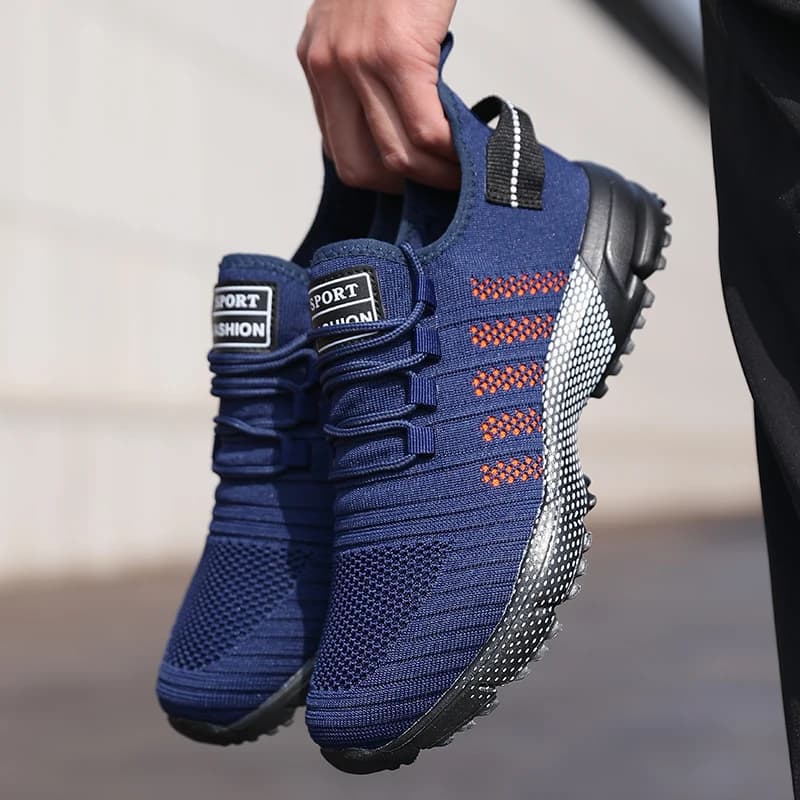 Hommes espadrilles décontractées maille léger respirant chaussures de course à semelles souples sans lacet chaussures plates pour homme mocassins