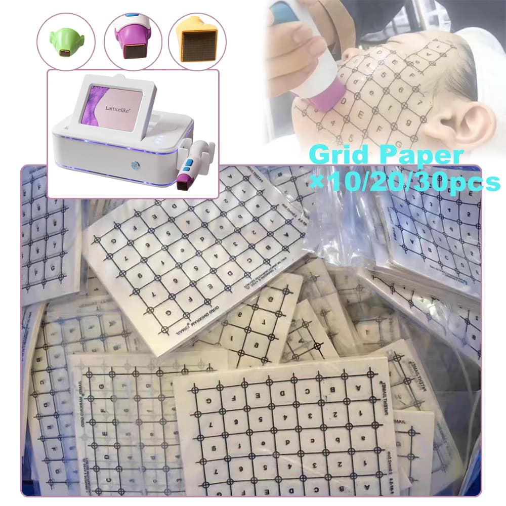 AOKO-Papier quadrillé pour machine de beauté anti-rides, papier imprimé quadrillé pour lifting des pointes du visage, autocollant pour le visage,