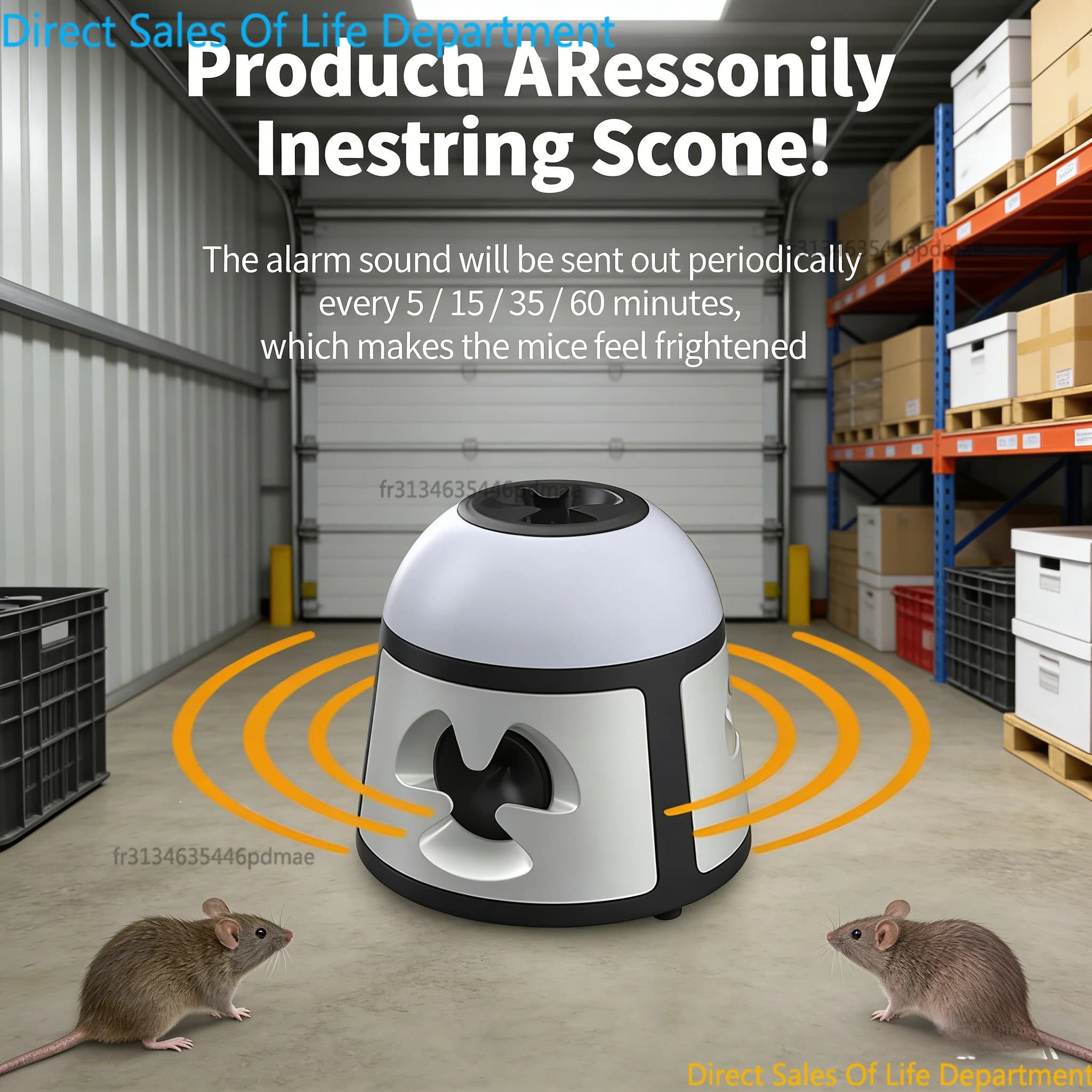 360 °   Répulsif à ultrasons commercial haute puissance pour souris, à brancher, répulsif contre les rongeurs pour entrepôt, supermarché,