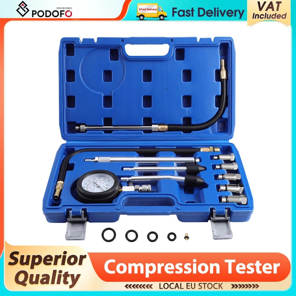 Outil de mesure de pression de cylindre pour moto/automobile Podofo, manomètre de compression de cylindre à essence, testeur de compression 20 bar