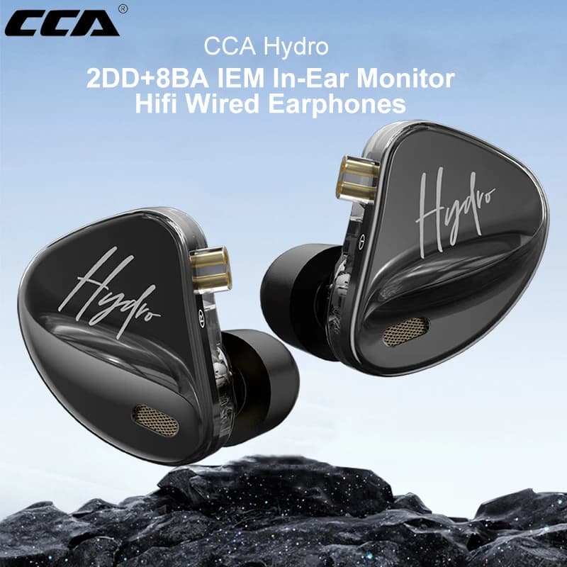 CCA-Écouteurs filaires HiFi 8BA + 2esse Hybrid Driver, 4 interrupteurs de réglage, isolation du bruit, intra-auriculaire, IEM, avec poignées,