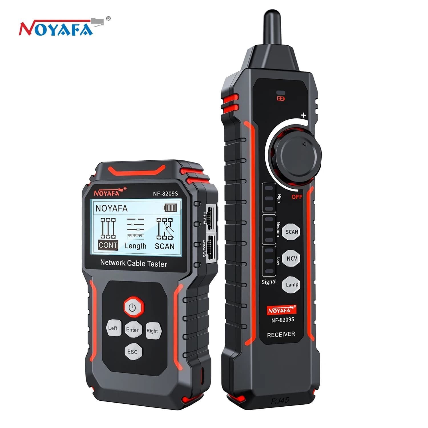 NOYAFA NF-8209S testeur de câble réseau traqueur de câble affichage LCD PoE vérificateur Cat5 Cat6 mesure longueur testeur de carte de câblage