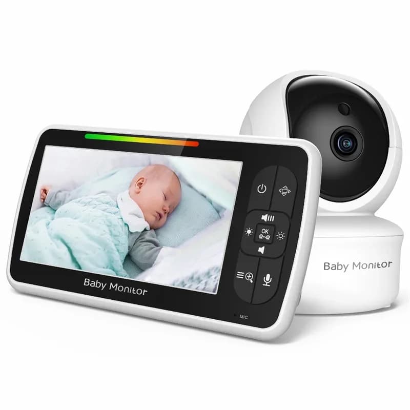 Babystar – moniteur vidéo pour bébé de 5 pouces, avec caméra et Audio à distance Pan-Tilt-Zoom, conversation bidirectionnelle, Mode VOX,