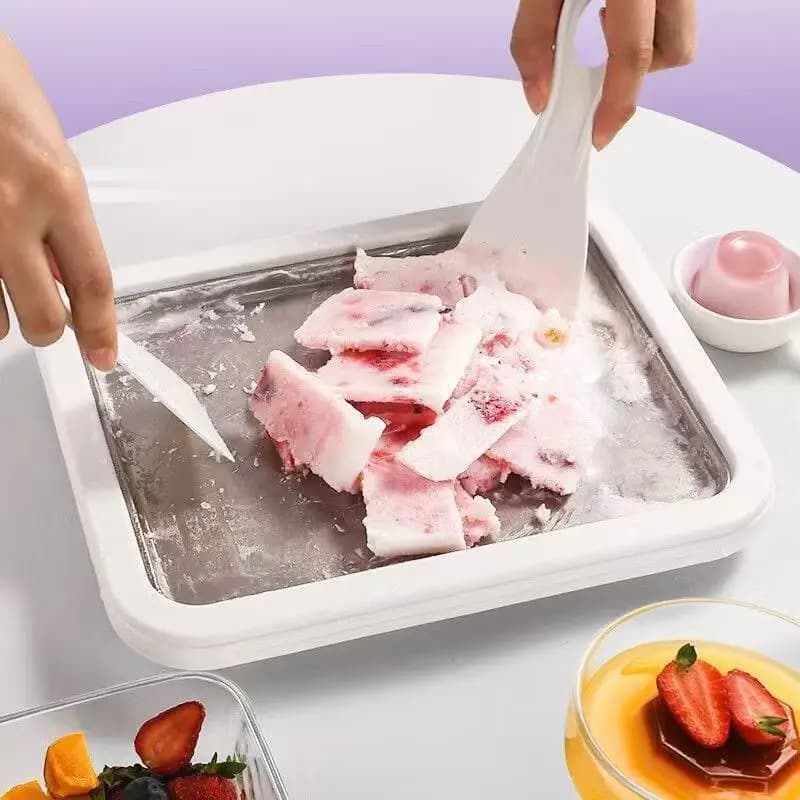 Machine à crème glacée roulée multifonctionnelle, poêle à glace frite douce et froide, yaourtière glacée domestique pour plateau à glace frit