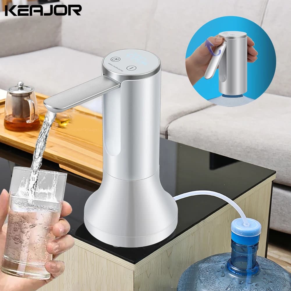 Pompe à eau électrique intelligente, pompe à eau automatique, distributeur d'eau potable aste, bouteille pliable, bureau, 19 litres