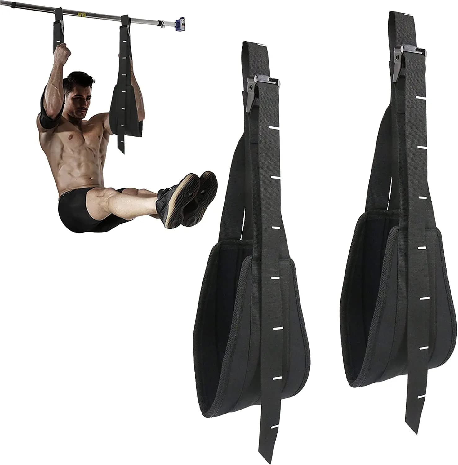 Sangles abdominales réglables avec échelle pour barre de traction, entraînement à domicile, et sangles de levage de jambes suspendues