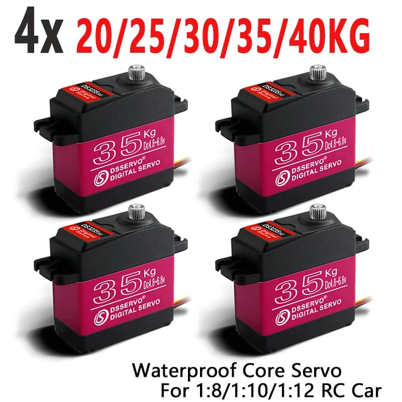 4X Servo étanche 20Kg 25Kg 30Kg 35Kg 40Kg servo haute vitesse Pro engrenage métallique Servo numérique Baja Servo pour voitures RC à échelle 1/8