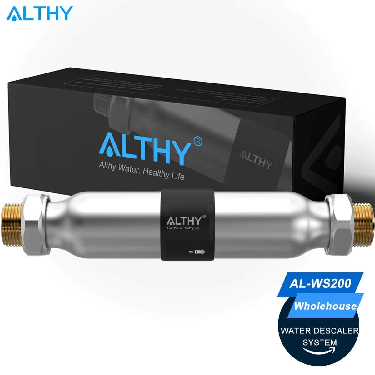 ALTHY AL-WS200 détartrant d'eau pour toute la maison, système d'adoucisseur d'inhibition, grand débit, Anti-calcaire, Corrosion et eau dure