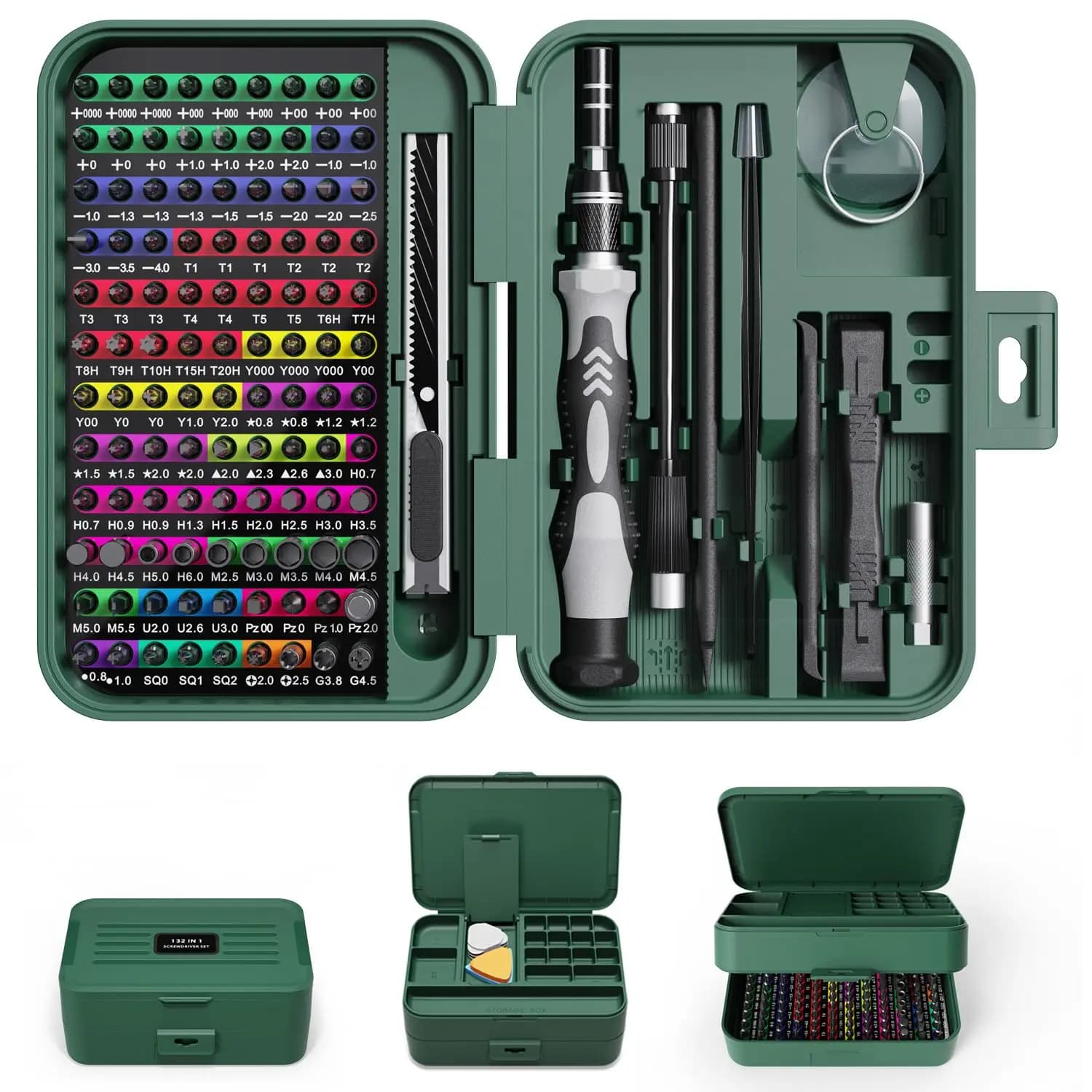 Jeu de tournevis de précision 132 en 1, Phillips, Torx, tête de tournevis magnétique avec boîte de rangement, petit kit d'outils de réparation à