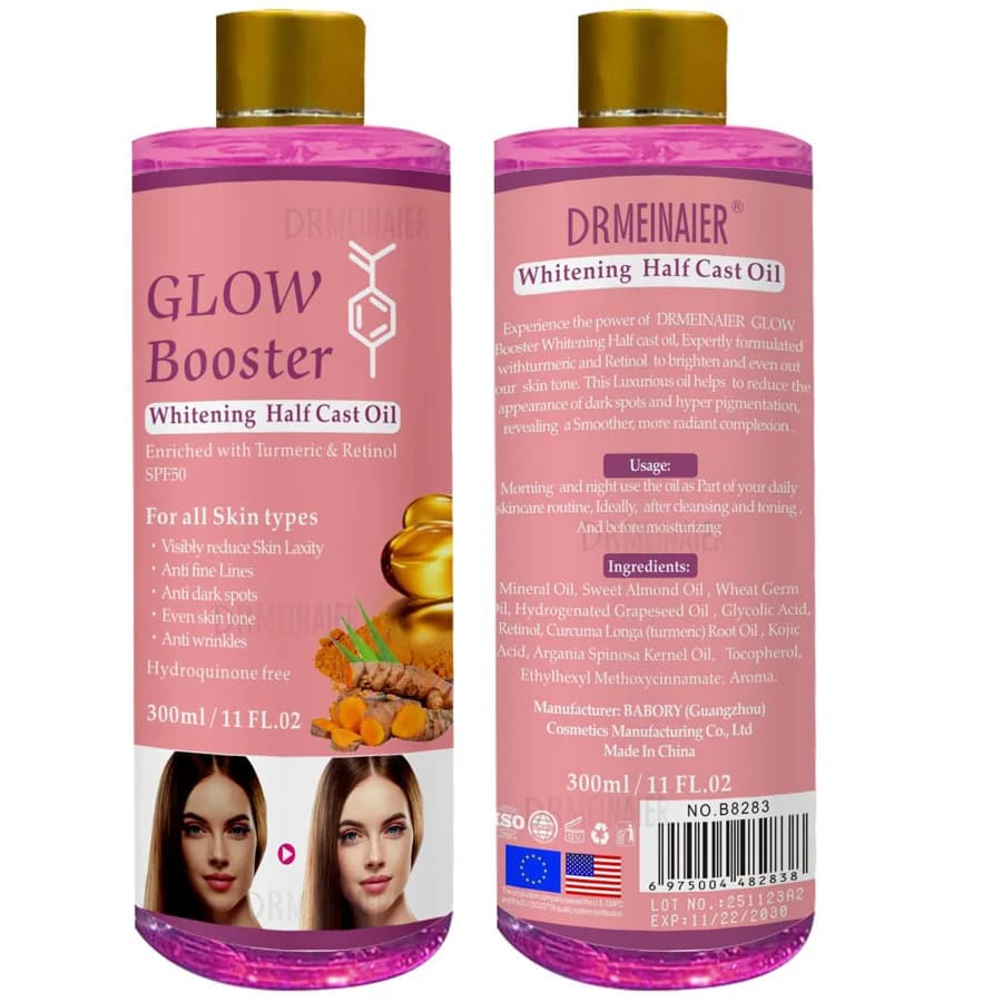 Sérum éclaircissant à la curcumine et au rétinol 300 ml, booster d'éclat, huile de ricin, anti-rides et anti-taches brunes, réparation des