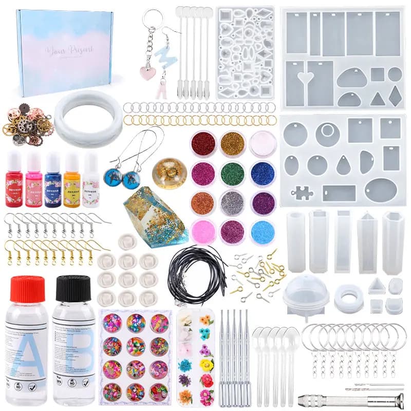 Kit de moules en résine transparente pour les élections, moule en silicone, colle xy pour boucle d'oreille, porte-clés, bijoux, bricolage exécutif