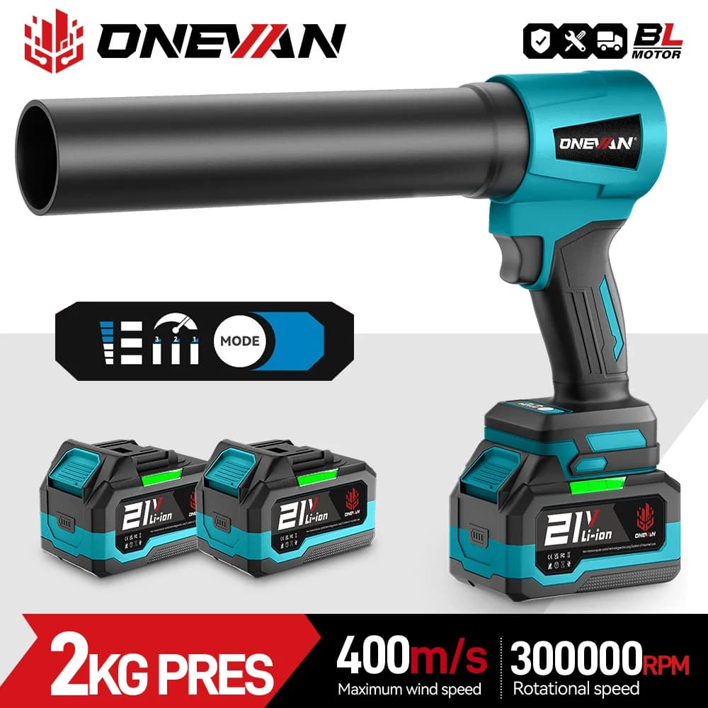 ONEVAN 4000W ventilateur Turbo électrique sans brosse 400 M/S 300000 tr/min souffleur de feuilles outil de soufflage de poussière pour Makita broche