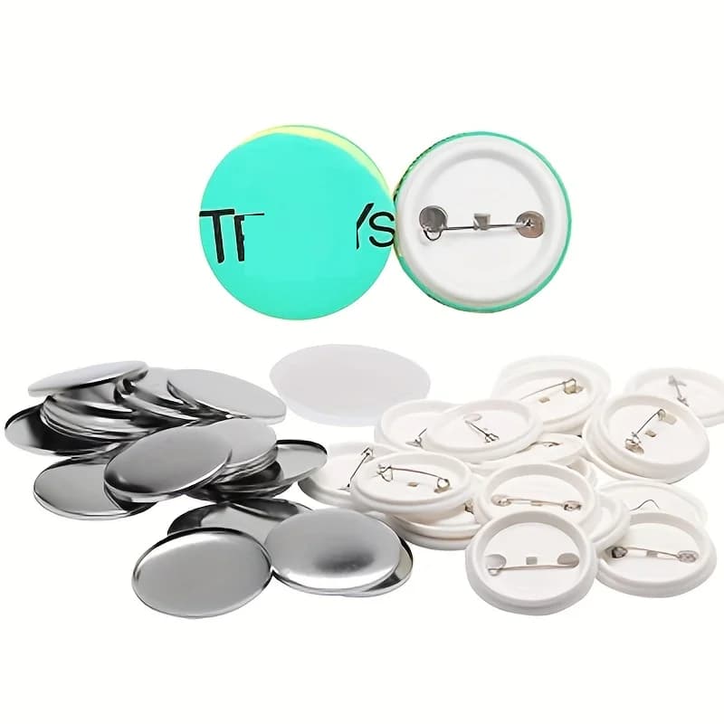 100 badges à épinglette en plastique de 58 mm (2,25 pouces), pièces vierges pour la fabrication de badges DIY