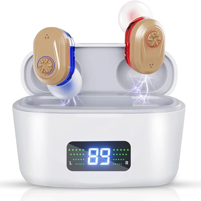 Prothèses auditives rechargeables pour personnes âgées avec perte auditive, aide auditive numérique avec puce intelligente de réduction du bruit,