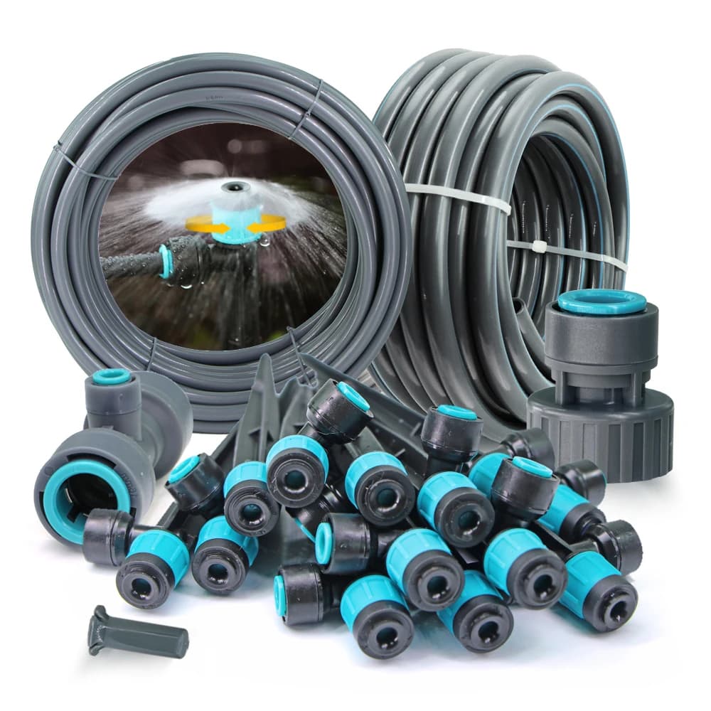Système d'arrosage d'irrigation de jardin barboteur 3/8 ", tuyau PE 9/12mm 360 °   Pulvérisateurs d'arrosage goutte-à-goutte à connexion rapide