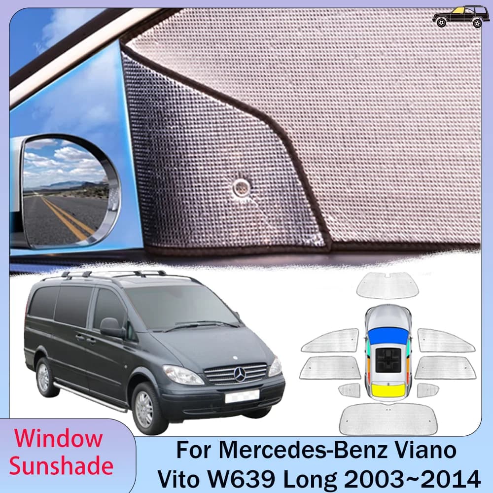 Pare-soleil de voiture pour mercedes-benz Viano Vito W639 Long 2003 ~ 2014 2004 2005 2006 2007 2008 2009 2010 2011 2012 2013, parasol de protection
